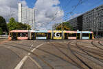 CVAG Wagen 604 in blau mit gelben Streifen.