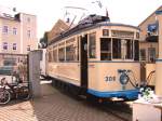 Wagen 306 im Straenbahndebot Zwickauer Strae zum Straenbahnfest Chemnitz 24.06.05