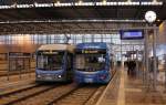 Normalspurige Tram Bahnen verkehren in Chemnitz.