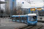 Variobahn #607 der CVAG auf der Linie 4 nach Hutholz in Chemnitz. (23.12.2014)