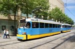 Straßenbahn Chemnitz / CVAG Chemnitz: Tatra T3D-M der Chemnitzer Verkehrs-AG (CVAG) - Wagen 521 sowie Tatra T3D-M - Wagen 522, aufgenommen im Juni 2016 in der Innenstadt von Chemnitz.