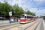 Straßenbahn Chemnitz / CVAG Chemnitz: Tatra T3D-M der Chemnitzer Verkehrs-AG (CVAG) - Wagen 519 sowie Tatra T3D-M - Wagen 509, aufgenommen im Juni 2016 in der Innenstadt von Chemnitz.