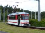 Gothaer Triebwagen Nr. 92 der Cottbusser Straenbahn am 15.6.2013 auf Rundfahrt im ziemlich groen Betriebshof Schmellwitz.