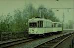 Bei einer Veranstaltung der DGEG am 25. April 1982 zeigten die Stadtwerke Dortmund ihre historischen Fahrzeuge. Triebwagen 279 mit passendem Beiwagen in der Nhe der Westfalenhalle.