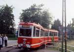 Schon lange ist der Tw 435 vom Dortmunder Straen/U-Bahnnetz verschwunden. Am 17.06.1992 durfte er sich noch auf einer Sonderfahrt in der ehemaligen Wendeschleife Hombruch prsentieren. 