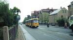 Straßenbahn Dresden__Tatra-Zug mit Tw 484 an der Spitze__05-1990