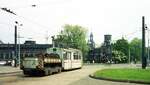 Straßenbahn Dresden__ATw 201-006-1 [T57, VEB Gotha 1959; 1991+] mit ABw 251 007-1.__05-1990   (Quelle der Dresdner Fzg.daten:'tram-info.de').
