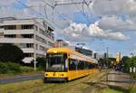 Dresden: NGT8DD 2714 als Linie 12 nach Leutewitz bei der Ausfahrt aus der Haltestelle Stra�burger Platz. (07.06.2026)