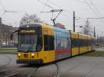 Dresden Strassenbahn Nr.2819 unterwegs auf der Linie 3 am 10.12.2008