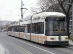 Dresden - Strassenbahn Nr.2514 mit Werbung unterwegs auf der Linie 12 am 10.12.2008