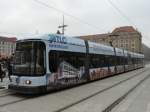 Dresden - Strassenbahn Nr.2716 mit Werbung unterwegs auf der Linie 2 am 10.12.2008