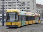 Dresden - Strassenbahn Nr.2703 unterwegs auf der Linie 2 am 10.12.2008