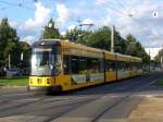 Dresden: Straenbahnlinie 7 nach Pennrich Gleisschleife an der Haltestelle Pirnaischer Platz.(18.8.2010)     
