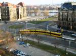 20.02.2011 Dresden - Blick aus dem 10.Stock gegenber dem Finanzministerium auf den Carolaplatz, leider war die Sonne schon zu tief 