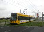 Dresden: Straenbahnlinie 7 nach Pennrich Gleisschleife an der Haltestelle Gompitz Gompitzer Hhe.(29.7.2011)