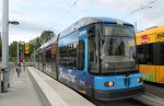 Die 2714 stand als Linie 10 am 02.06.2012 an der Endhaltestelle der Messe Dresden.