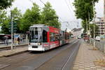 Düsseldorf Rheinbahn SL 708 (NF6 2101) Münsterstraße (Hst. Heinrichstraße) am 14. Juli 2015.