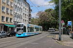 Rheinbahn AG, Wagennummer: 2123(Werbung: Antenne Düsseldorf), Linie: 704 nach Uni-Nord/Christophstraße, Ort: St. Vinzenz Krankenhaus, Datum: 17.05.2023