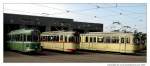 Historische DWAG Groraum- und Gelenkwagen der Rheinbahn anl. Tag der offenen Tr im Betriebshof Heerdt am 13.05.2007