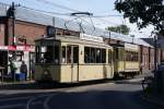 Tw 267 und Beiwagen 797 als Sonderfahrt auf der 706 beim 100 Jhrigen Jubilum des Betriebswerkes Am Steinberg in Dsseldorf am 14.09.2008