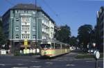 Dsseldorf Tw 2417 mit Bw 1652 in der Collenbachstrae, 19.08.1996.