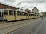 TW379 mit 2 Beiwagen beim Abschied des Betriebshofes  Steinberg  in Dsseldorf (19.06.2011)