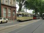 Sechsachser in Dsseldorf bei der  Strassenbahnparade zum Abschied des Betriebshoffes  Steinberg  (19.06.2011)