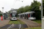 Düsseldorf Rheinbahn SL 703 (NF6 2106) / SL 709 (NF8 2212) Gerresheim Krankenhaus am 14. Juli 2015.