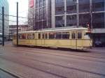 Duewag GT6 der Rheinbahn, 2501, am 22 Februar 2006 auf der Wendeschleife um das Hauptpostamt am Hauptbahnhof.