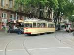 Sechsachser beim Dsseldof Hbf wrend der Strassenbahnparade zum Abschied des Betriebshoffes  Steinberg  (19.06.2011).