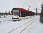 Nach dem starken Schneefall in der Nacht zum 08.02.2021, der danach keinen Straenbahnverkehr in Erfurt ermglichte, fand am Nachmittag eine 1.