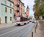 EVAG 512 am 30.07.2022 als Stadtrundfahrt in der Andreasstrae Erfurt.