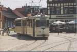 Wagen 178 der vor dem Domplatz in Erfurt als Stadtrundfahrt Straenbahn benutzt wird.