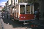 Pferdebahnwagen 133 zu Gast in Erfurt, hier vor dem Angermuseum