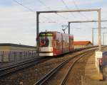 EVAG 701 als Fahrschule aus Richtung Zoopark kommend, am 07.01.2014 auf dem berfhrungsbauwerk in Erfurt Nord.