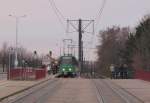 EVAG 518 + 519 + 405 als Linie 3 vom Europaplatz zum Urbicher Kreuz, am 11.12.2013 an der Haltestelle Strae der Nationen.