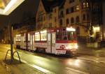 EVAG 520 während einer Nachtsonderfahrt der Erfurter Nahverkehrsfreunde, am 16.03.2014 in der Schillerstraße.