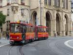 EVAG Tatra umgebaut für Stadtrundfahrten am 09.07.2014 am Erfurter Rathaus.