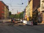 Eine Baustelle am 03.07.2014 in der Johannestraße.