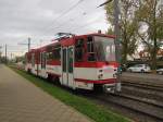 EVAG 405 am 17.10.2014, dem letzten Tag der KT4D im Erfurter Linienverkehr, in der Wendeschleife Pappelstieg.