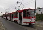 EVAG 405 + 495 als Linie 3 zum Europaplatz, am 17.10.2014, dem letzten Tag der KT4D im Erfurter Linienverkehr, an der Haltestelle Baumerstraße.
