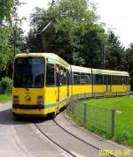 EVAG-Straenbahnwagen 1174 in der (H) Hanielstrae Schleife als KulturLinie 107 Richtung Bredeney