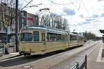 VGF Düwag O-Wagen 111 als Osterhasen Express am 31.03.18 in Frankfurt am Main Friedberger Warte