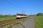 VGF Düwag Pt-Wagen 128 als Osterhasenexpress am 20.04.19 in Frankfurt Preungesheim 