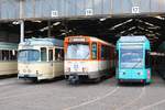 VGF O-Wagen 110, Pt-Wagen 148 und R-Wagen 007 am 16.06.19 in BB Gutleut zur 100 Jahre Feier dieses Betriebshofes in Frankfurt am Main 