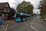 VGF Bombardier Flexity Classic S-Wagen 218 am 02.11.19 in Frankfurt Oberforsthaus 