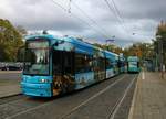 VGF Bombardier Flexity Classic S-Wagen 218 am 02.11.19 in Frankfurt Oberforsthaus 