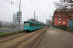 VGF Düwag Pt Wagen 720 und 7xx am 25.01.20 als Doppeltraktion auf der Linie 20 in Frankfurt am Main 