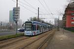 VGF Bombardier Flexity Classic Doppeltaktion mit Wagen 272 und 2xx am 25.01.20 in Frankfurt am Main