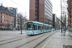 VGF Bombardier Flexity Classic S-Wagen 227 am 30.01.21 in Frankfurt am Main Willy Brandt Platz